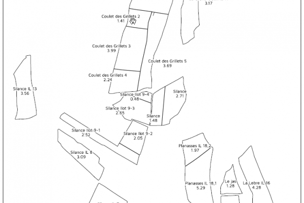 agriculture GPS carte carto cartographie parcelle agricole SIG plan surface superficie noir et blanc culture exploitation